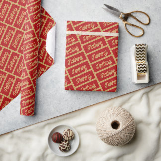 Niks Grappig Feestelijk Rood Goud Tekst Kerstmis Cadeaupapier