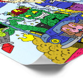 Nik's PLA-Poster (blauwe achtergrond) Poster (Hoek)