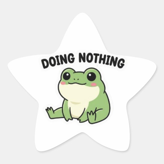 Niksdoende Kikker Sticker Schattige Ontspannen Kik (Voorkant)