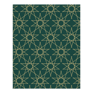 Nile Lotus Geometrisch Patroon Poster Perfect Poster
