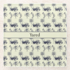 Nile River Botanische Patroon, aangepast Glazen Onderzetter