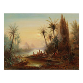 Nile River Sunset schilderij Romantische Vintage Perfect Poster