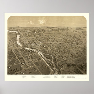 Niles, MI Panorama Map - 1868 Poster