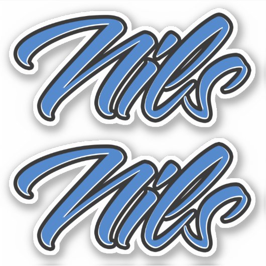 Nils Nom autocollant Stickerset bleu (Devant)