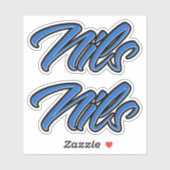 Nils Nom autocollant Stickerset bleu (Feuille)