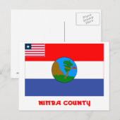 Nimba County Flag met naam Briefkaart (Voorkant / Achterkant)