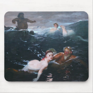 Nimfen en Satyrs Spelen in de Golven Muismat