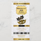 n'importe quel âge, 60e, Invitation billet Anniver (Devant / Derrière)