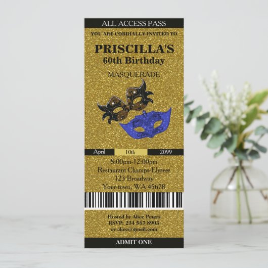 n'importe quel âge, 60e, Invitation billet Anniver (Debout devant)