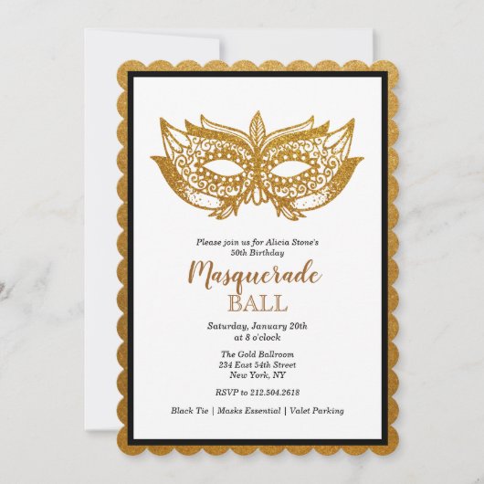 N'IMPORTE QUEL ÂGE - Balle Masquerade Invitation A (Devant)