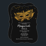 N'IMPORTE QUEL ÂGE - Balle Masquerade Invitation A<br><div class="desc">Masquerade Ball Party Gold et Black Invitation</div>
