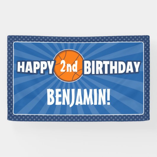 N'importe quel âge Basketball Bleu Bannière d'anni (Horizontal)