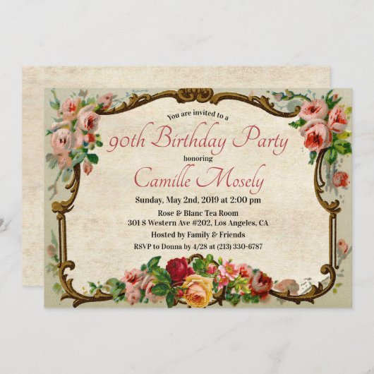 N'IMPORTE QUEL ÂGE - Invitation à l'anniversaire d (Devant / Derrière)