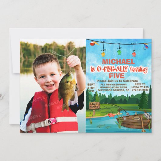 N'IMPORTE QUEL ÂGE - JETÉ Pêche Invitation Anniver (Devant)