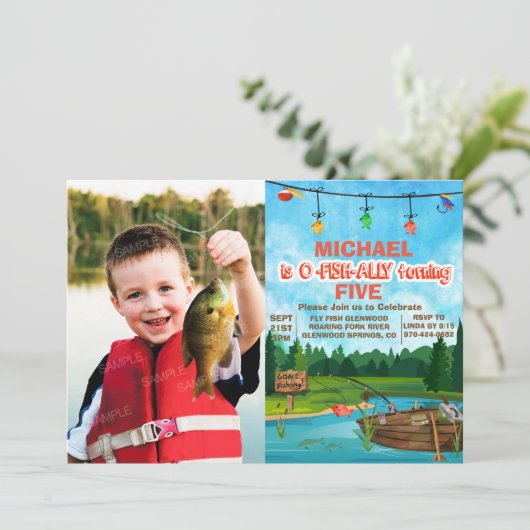 N'IMPORTE QUEL ÂGE - JETÉ Pêche Invitation Anniver (Debout devant)