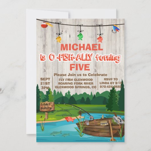 N'IMPORTE QUEL ÂGE - JETÉ Pêche Invitation Anniver (Devant)