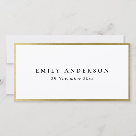 N'importe quel âge Simple Black Gold Carte de lieu (Dos)