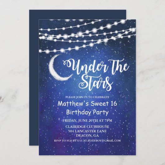 N'IMPORTE QUEL ÂGE - Sous les étoiles Invitation d (Devant / Derrière)