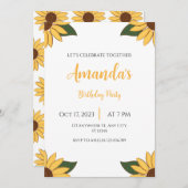 N'importe quel âge Tournesol invitation anniversai (Devant / Derrière)