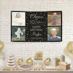 N'IMPORTE QUEL Anniversaire Cheval Noir Gold Confe<br><div class="desc">Célébrez un joyeux anniversaire d'étape avec un collage photo personnalisé 4 bannière de fête noir et or. (CONSEIL EN MATIÈRE DE PLACEMENT D'IMAGE : Une façon simple de centrer une image exactement comme vous voulez est de la rogner avant de la télécharger sur le site Zazzle.) Design comprend quatre photos...</div>