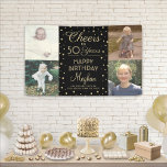N'IMPORTE QUEL Anniversaire Cheval Noir & Or Confe<br><div class="desc">Célébrez un joyeux anniversaire d'étape avec un collage photo personnalisé 4 bannière de fête noir et or. (CONSEIL EN MATIÈRE DE PLACEMENT D'IMAGE : Une façon simple de centrer une image exactement comme vous voulez est de la rogner avant de la télécharger sur le site Zazzle.) Design comprend quatre photos...</div>