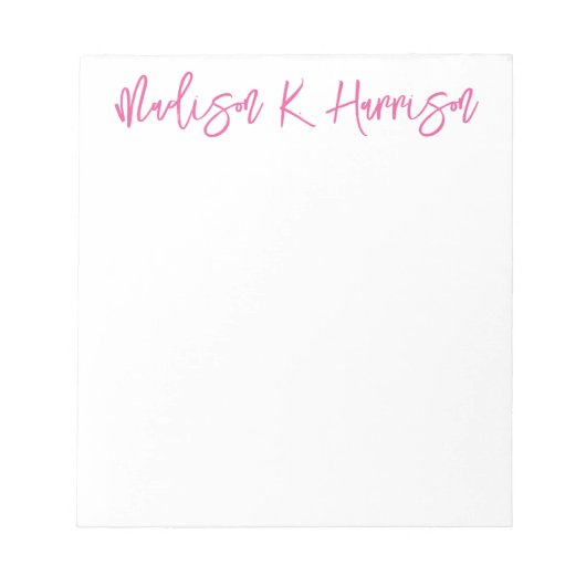 N'Importe Quel Bloc-notes de nom de script manuscr (Devant)