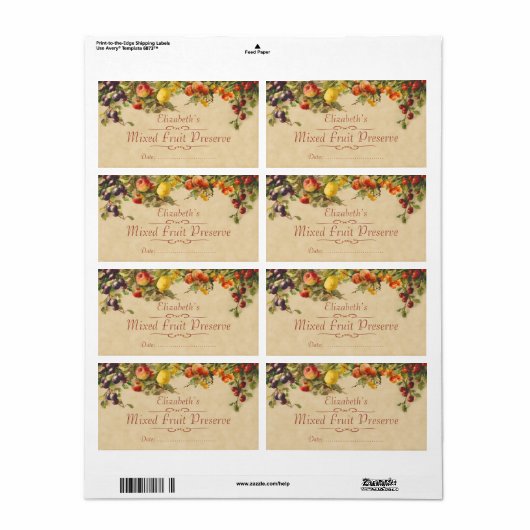 N'importe quel étiquette de canne de fruits (Feuille entière)