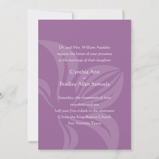 N'importe quel Faire-part de mariage d'orchidée co (Dos)