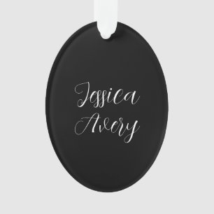 N'importe quel nom Élégant script blanc éditable