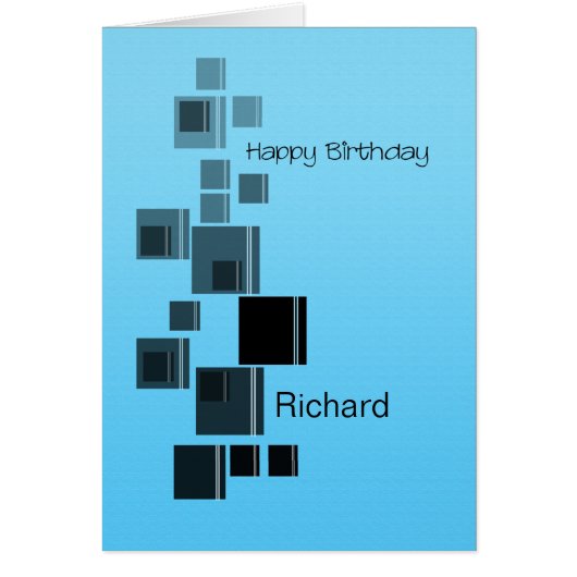 N'importe quel nom Résumé Design Blue Birthday Car (Devant)