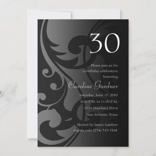 N'Importe Quel Numéro Anniversaire Invitation Cont (Devant)