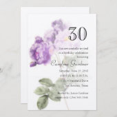 N'Importe Quel Numéro Anniversaire Invitation Fleu (Devant / Derrière)