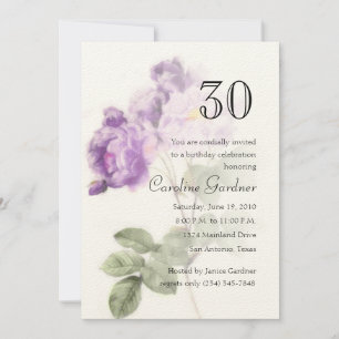 N'Importe Quel Numéro Anniversaire Invitation Fleu