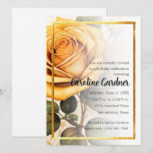 N'Importe Quel Numéro Anniversaire Invitation Rose (Devant / Derrière)