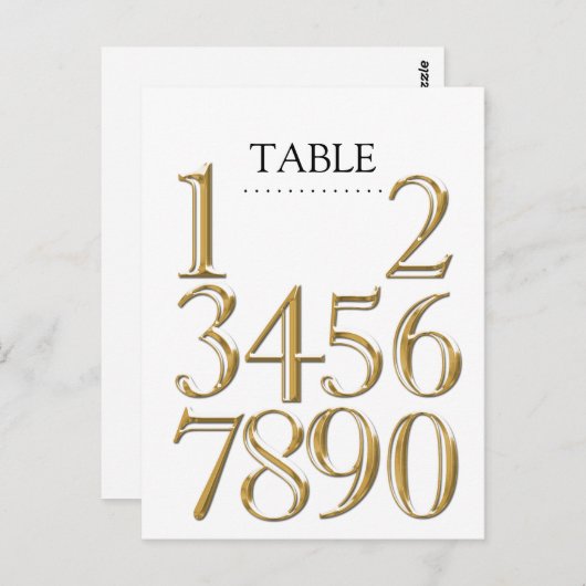 N'Importe Quel Numéro De Table Couleur Bloque L'Or (Devant / Derrière)