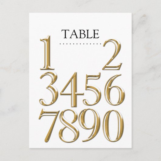 N'Importe Quel Numéro De Table Couleur Bloque L'Or (Devant)