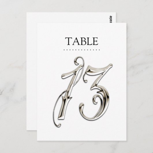N'Importe Quel Numéro De Table Couleur Fancy Argen (Devant / Derrière)