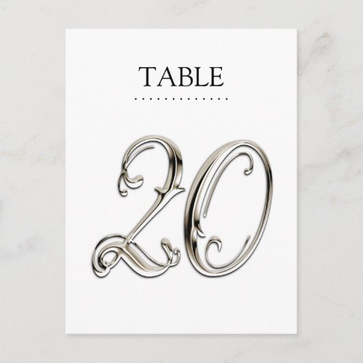 N'Importe Quel Numéro De Table Couleur Fancy Argen (Devant)