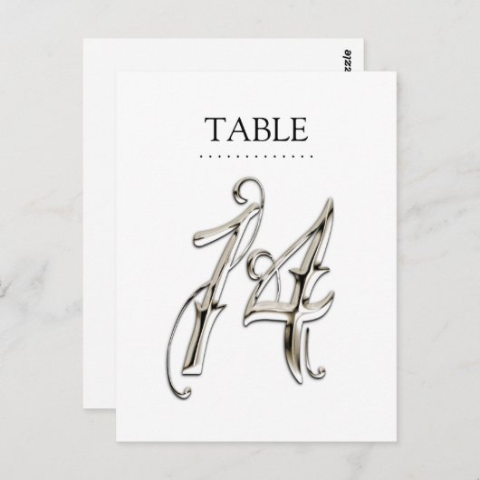 N'Importe Quel Numéro De Table Couleur Fancy Argen (Devant / Derrière)