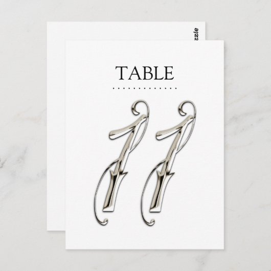 N'Importe Quel Numéro De Table Couleur Fancy Argen (Devant / Derrière)