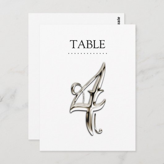 N'Importe Quel Numéro De Table Couleur Fancy Argen (Devant / Derrière)