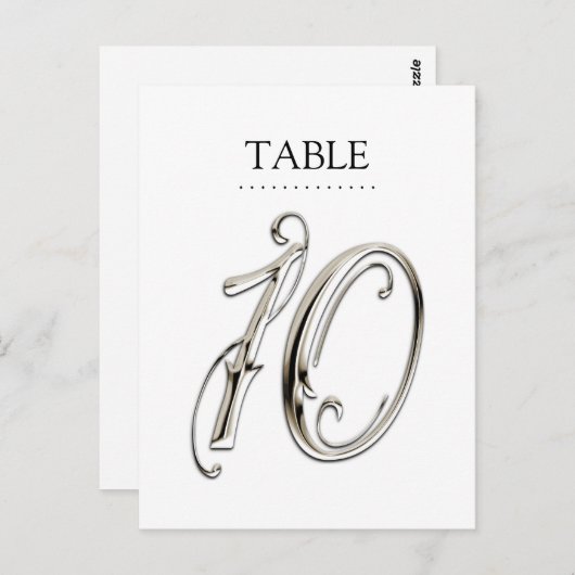 N'Importe Quel Numéro De Table Couleur Fancy Argen (Devant / Derrière)