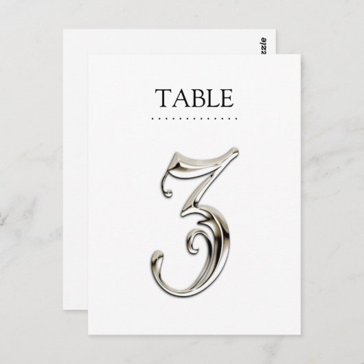 N'Importe Quel Numéro De Table Couleur Fancy Argen (Devant / Derrière)