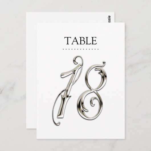 N'Importe Quel Numéro De Table Couleur Fancy Argen (Devant / Derrière)