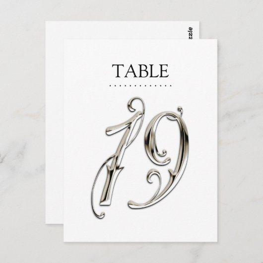 N'Importe Quel Numéro De Table Couleur Fancy Argen (Devant / Derrière)