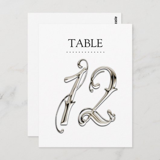 N'Importe Quel Numéro De Table Couleur Fancy Argen (Devant / Derrière)