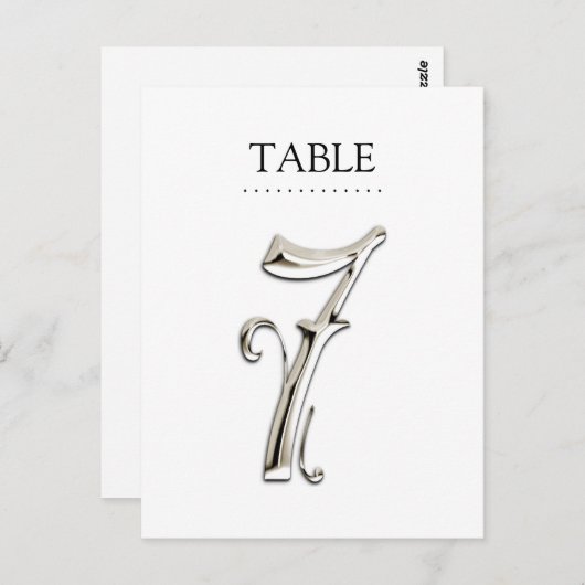 N'Importe Quel Numéro De Table Couleur Fancy Argen (Devant / Derrière)