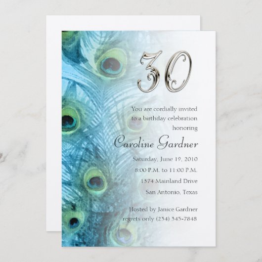 N'Importe Quel Numéro Invitation Anniversaire (Devant / Derrière)