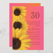 N'Importe Quel Numéro Invitation Anniversaire Fleu (Devant / Derrière)