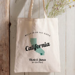 N'importe quel sac d'accueil Mariage Color Califor<br><div class="desc">Sac cadeau de bienvenue mariage week-end pour les clients en dehors de la ville à votre mariage, avec l'image de la Californie. Vous pouvez modifier les couleurs pour n'importe quelle partie de ce design, ainsi que déplacer le coeur à l'emplacement de votre mariage. Pour modifier les couleurs, cliquez sur personnaliser,...</div>